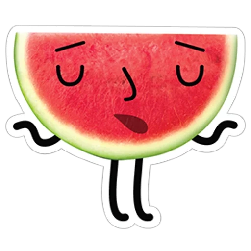 watermelon, cartoon watermelon, satisfied watermelon, watermelon slice pattern