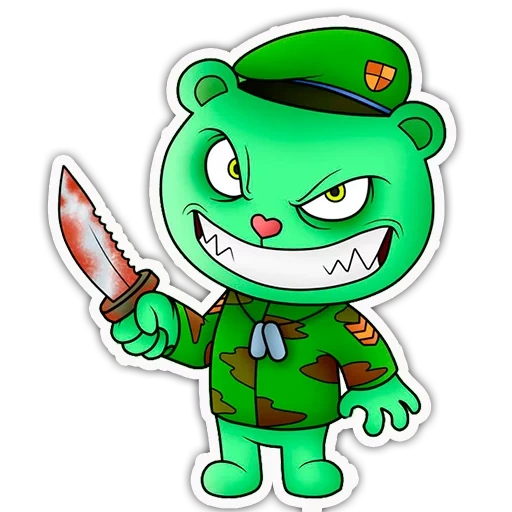 happy tree friends, tatouage happy tree friend, flippy happy tree friends, happy tree friend flippy, happy tree friends flippy character