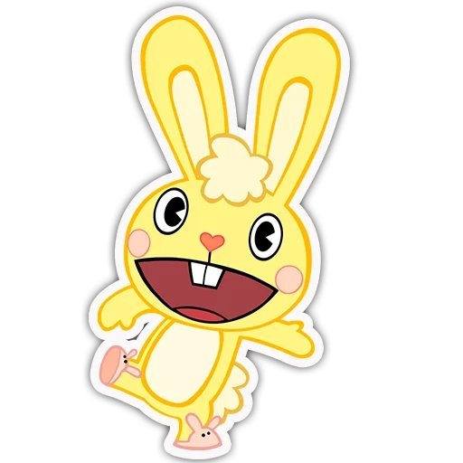 tree friends, happy tree friends, happy tree friends fund house, happy tree friend yellow lapin, happy tree friends lapin bouclé lapin jouet en peluche