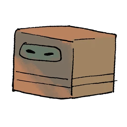 коробка, коробка глазами, картонная коробка, suspicious package, half a loaf is better than no bread