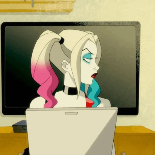 harley quinn, harley quin cartoon, harley quinn of the series, harley quinn animated series 1 season, harley quinn multic series sad