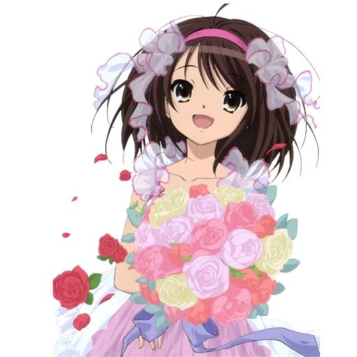 immagine, cartoline anime, malinconia haruhi suzumiya, stile anime di buon compleanno