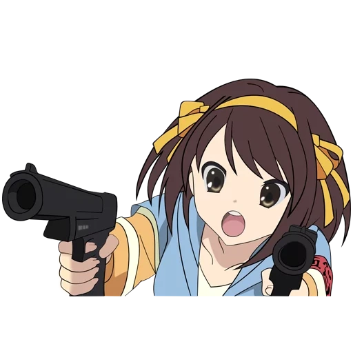 faina phonk, haruhi suzumiya, melancholy haruhi suzumiya, pistol haruhi suzumiya