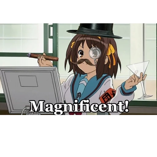 anime, mème d'anime, l'anime sort de l'esprit, mélancolie haruhi suzumiya