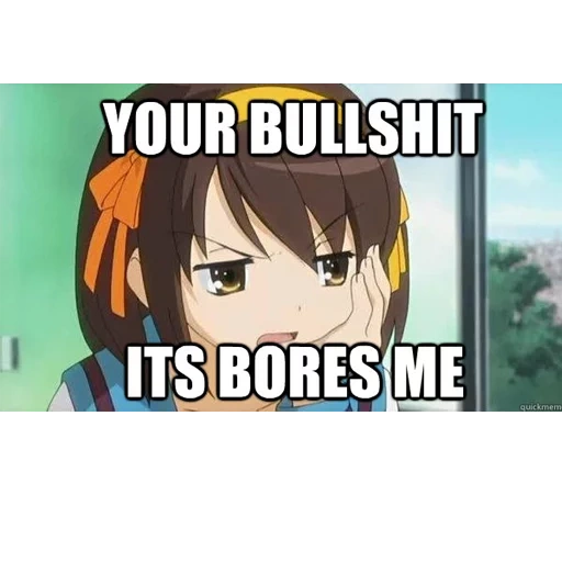 anime, memes de anime, personagens de anime, meme de anime por favor, melancolia haruhi suzumiya