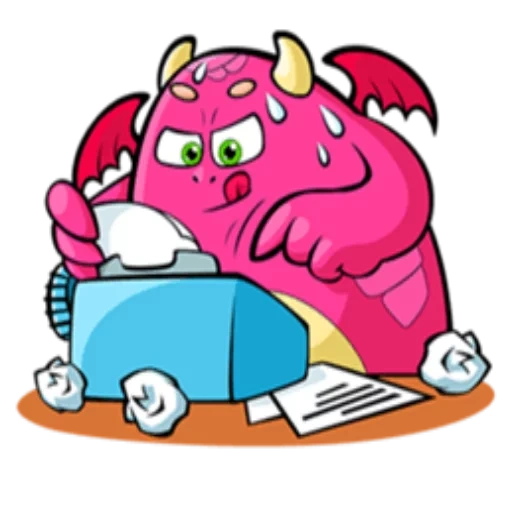 notebook, monstre, un monstre maléfique, monstre rouge en colère, le monstre maléfique des enfants