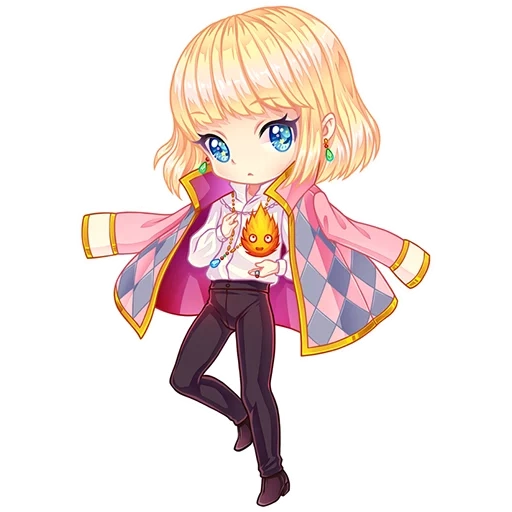 chibi, transporter du chibi, manga chibi, château de marche chibi, transporter le château de la marche