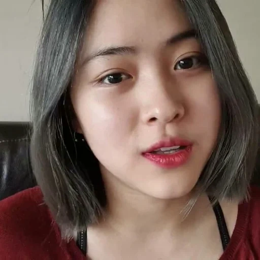 asiático, mujer joven, adolescente, niña bonita, cortes de pelo coreanos