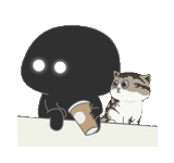 кот, anime, кошка, черный кот