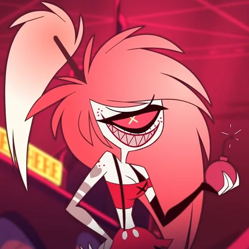 hazbin hotel, hazbin cherry hotel, character hazbin hotel, cherry bomb hazbin hotel, angel will give hazbin hotel