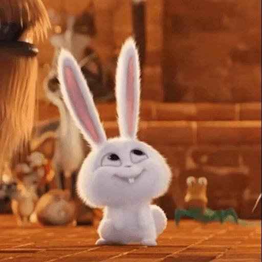 кролик снежок, ат кролик снежок, заяц тайная жизнь, заяц мультика тайная жизнь, кролик снежок тайная жизнь домашних животных 1