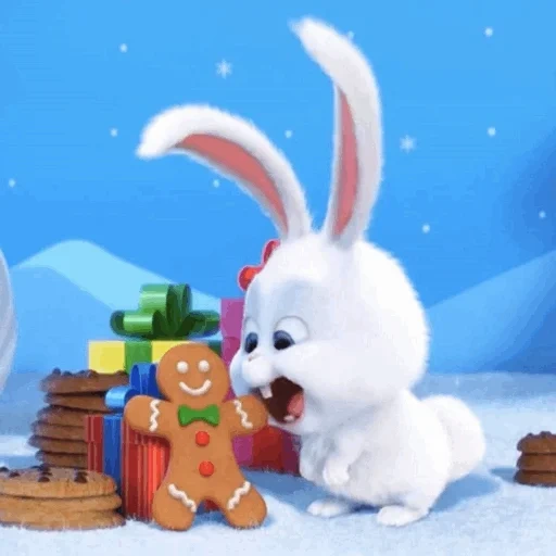 rabbit, bunny, hare snowball, rabbit snowball, rabbit new year's mulia