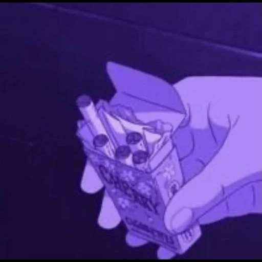 anime amino, con ternura, anime con cigarrillo, anime hand con un cigarrillo, estética violeta del anime