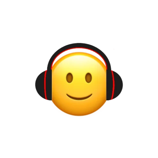emoji, headphone tersenyum, headphone emoji, headphone smiley, headphone smiley