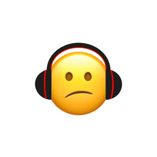 teks, emoji, kesedihan emoji, emoji sedih, headphone smiley