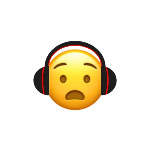 emoji, emoji, look sad, look sad, smiley face earphone