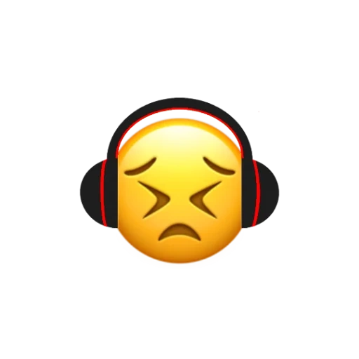emoji, emoji, look sad, smiley face earphone, look sad