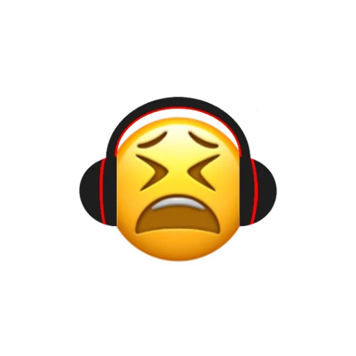 emoji, emoji, smiling face, look sad, smiley face earphone