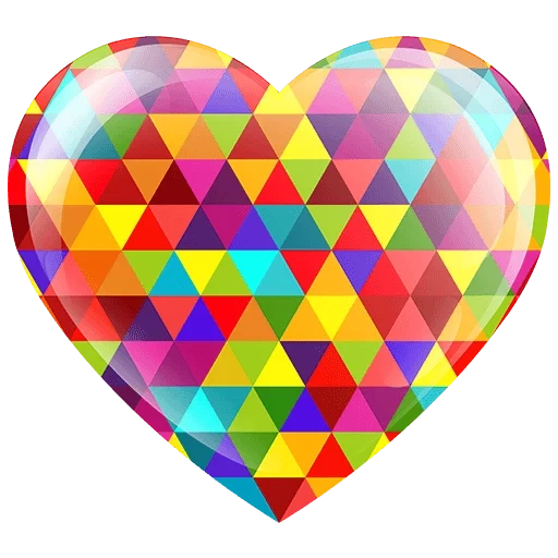 символ сердца, сердце цветное, радужное сердце, разноцветное сердце, разноцветные сердечки