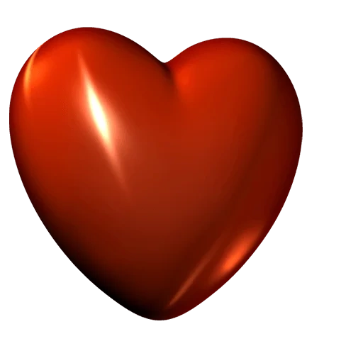 сердце, сердце красное, объемное сердце, красное сердечко, сердечко прозрачном фоне