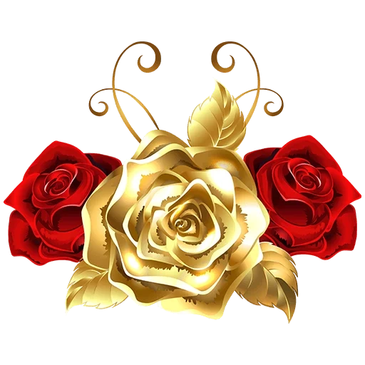 золотая роза, клипарт розы, цветы золотые, красно золотые цветы, золотые цветы прозрачном фоне