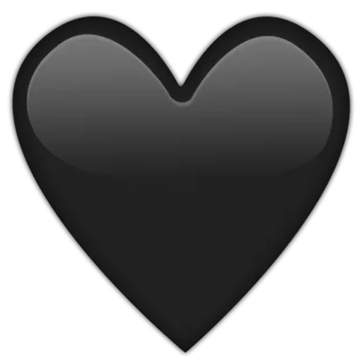 черное сердце, белое сердце эмодзи, черное сердце эмоджи, сердце белом фоне черное, эмоджи айфон чёрное сердце