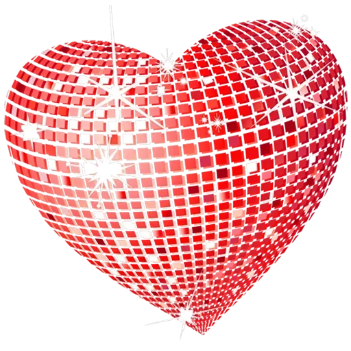 сердца, диско сердце, сердце мозаика, сердце красное, мерцающее сердце