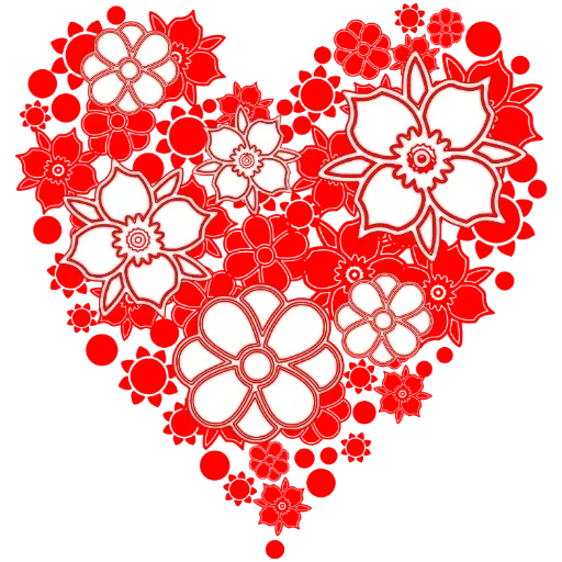 сердце, цветы сердце, цветочки сердечки, красивые сердечки вырезания, сердечки валентинок векторные