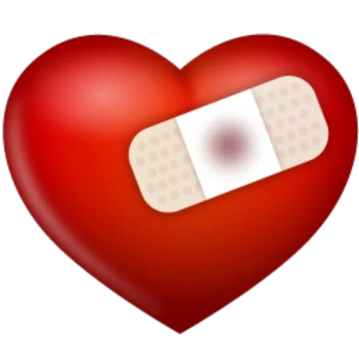 jantung, patah hati, band-aid heart, jantung plester, ikon stiker hati
