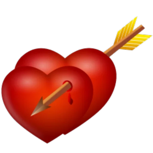 icono en forma de corazón, flecha de corazón, clip de corazón, arrow heart, corazón perforado por flechas