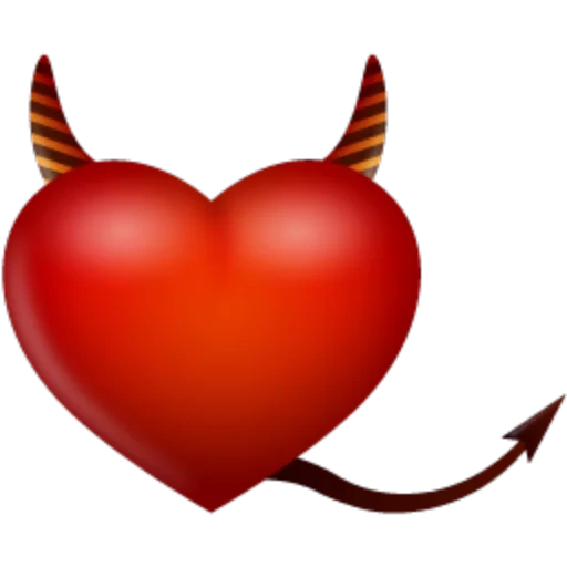 coeur icône, symbole du cœur, coeur aux cornes, le cœur du diable, coeurs avec des oxes d'acier