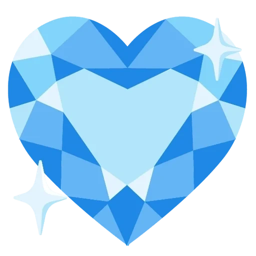 pictograma, corazón azul, corazón azul diamante, corazón azul poligonal, forma de corazón de cristal azul