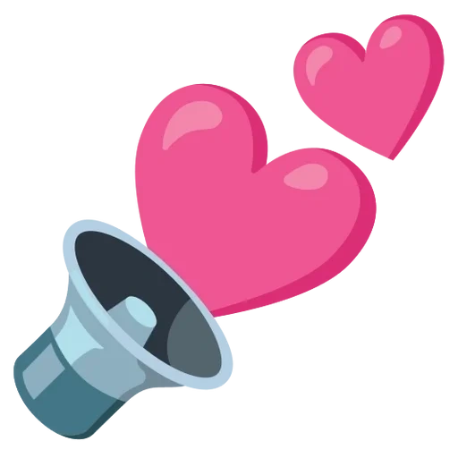 espressione a forma di cuore, emoticon borsa cuore, cuore rosa, emoticon corno, emoticon due cuori