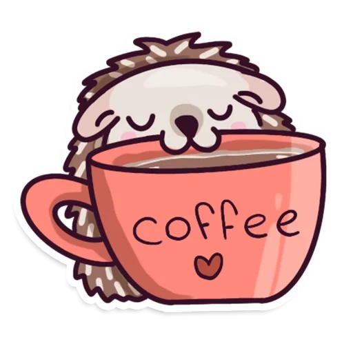 кофеёк наклейка каваи