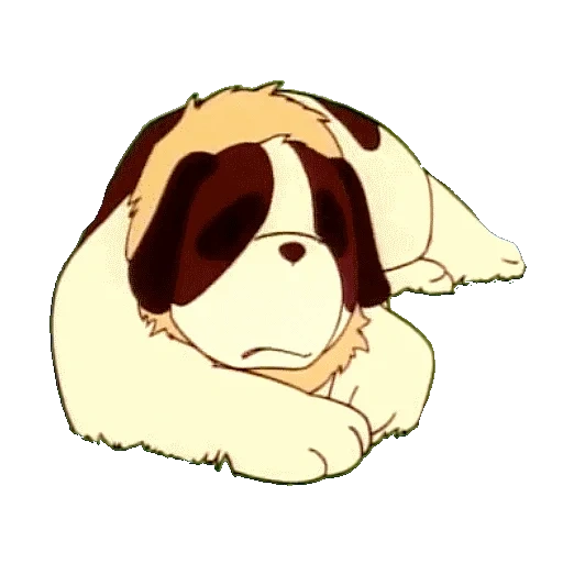 heidi, perro de dibujos animados acostado