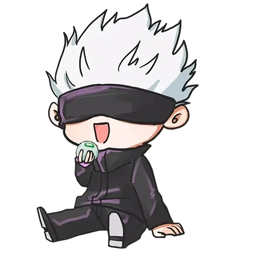 anime, chibi anime, jujutsu kaisen, anime characters, dojo satoro chibi