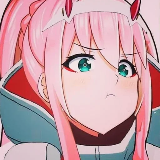 weifu zero two, 02 cartoon icon, senko zero two, lovely franks, cartoon character