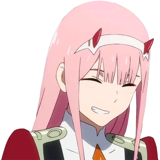 zero two, zéro deux père noël, zero two render, personnages d'anime, 002 franks sourit