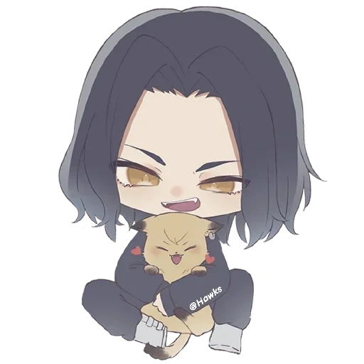 picture, anime pin, mori ogai chibi, anime characters