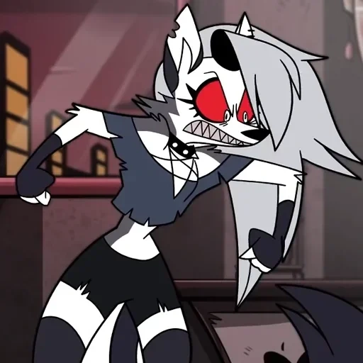 bos helluva, lencana bos neraka, hotel hazbin amino, hotel hazbin luna wolf, hotel khazbin moon wolf