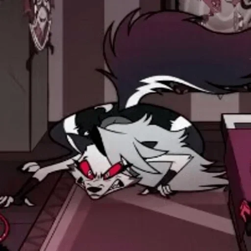 hotel hazbin, personajes del hotel hazbin, jefe del infierno del hotel hazbin, hotel hazbin moon wolf, la luna del dueño del infierno del hotel hazbin