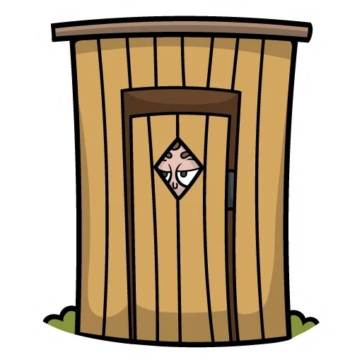 la porta è vettoriale, vettore igienico in legno, disegno del bagno del villaggio, cartoon del bagno distrettuale