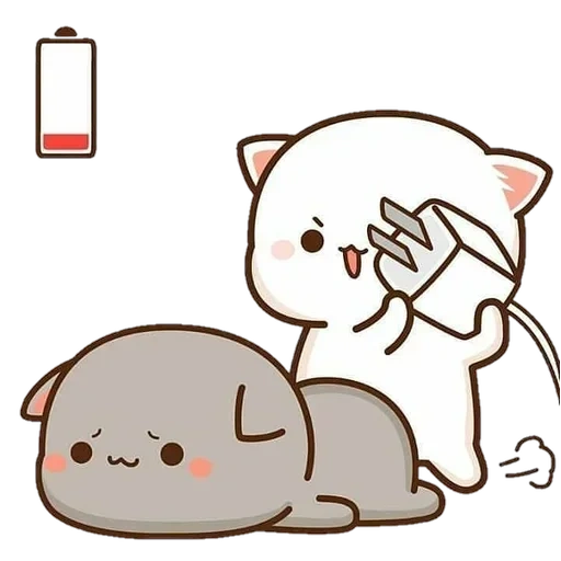 kawai seal, segel chibi chuanwai, lukisan kawai yang lucu, pola lucu kucing, kawai seal love
