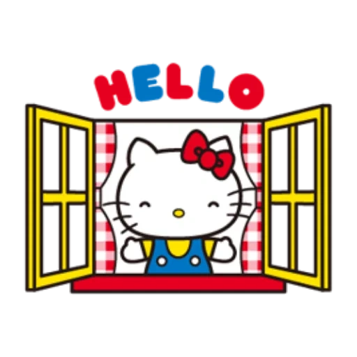 kitty hola, hola gatito, estilo hello kitty, dibujos animados de hello kitty, melodi hello kitty sanrio