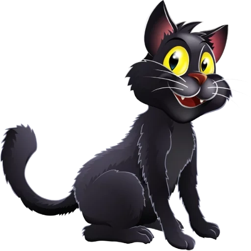 gato negro, gato negro, gato de dibujos animados, gato de dibujos animados, caricatura de gato negro