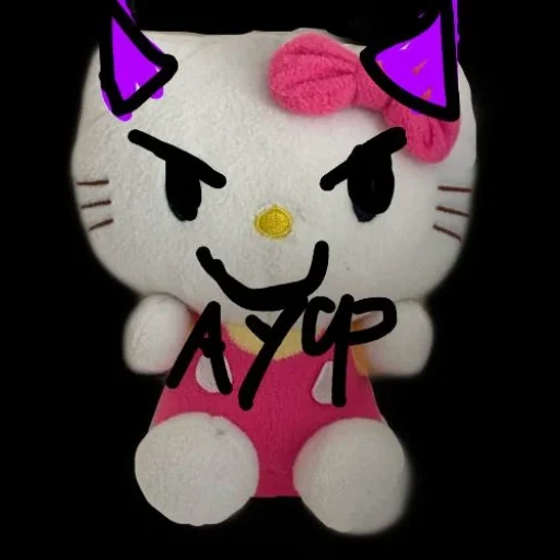 um brinquedo, ei gatinha, hello kitty kiss, hallow kitty goth, hallow kitty toy