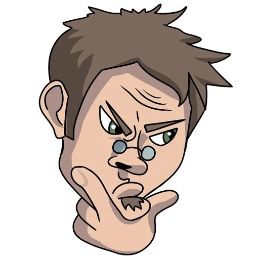 an angry man, cartoon film evil face