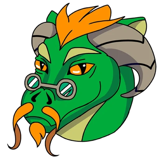 a cabeça do dragão, o chefe do vetor de dragão, cronista principal engry berdz, símbolo de cabeça de dragão verde