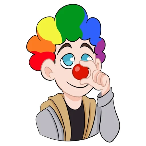clown, le visage du clown, la tête du clown, dessin de clown, le visage d'un clown gai
