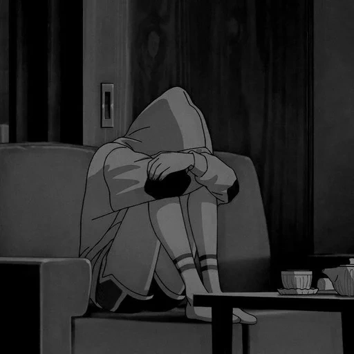 рисунок, аниме грустные, манга грустная, рисунки грустные аниме, грустные аниме персонажи